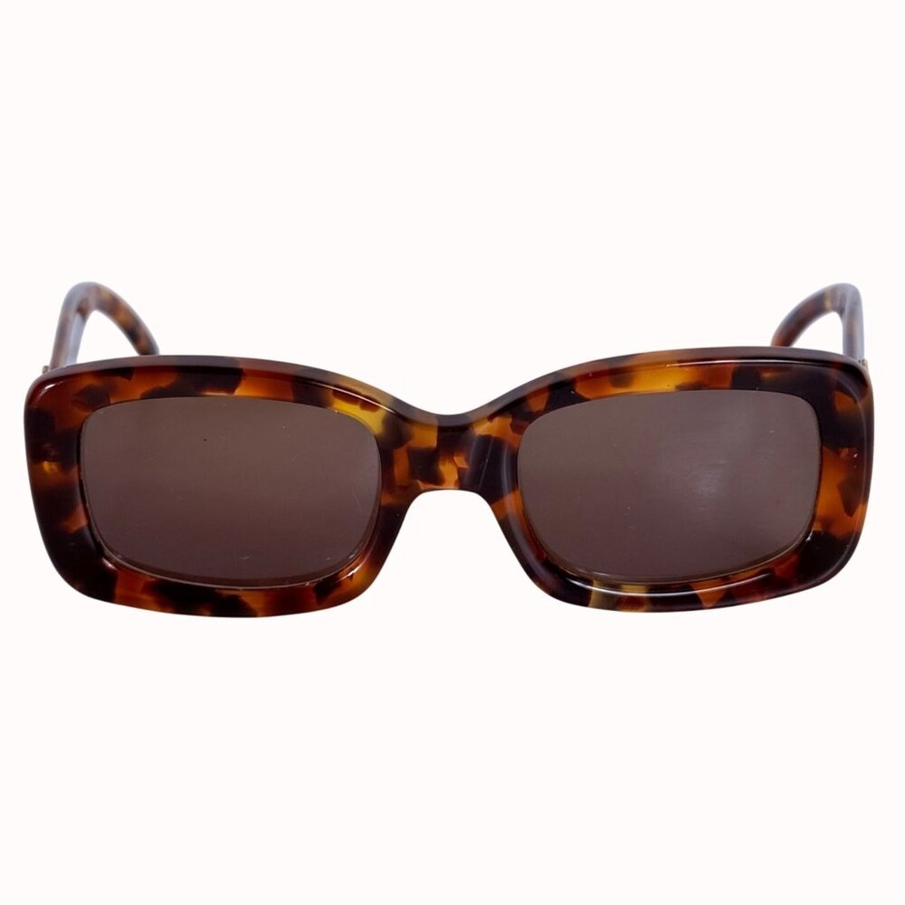 Gucci Womens Tortoise Shell Square Sunglasses VTG Brown Lens Italy 135 GG2407/S